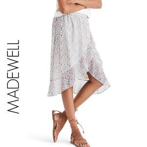 MADEWELL Ruffle-wrap Midi Skirt In Shadowpetal